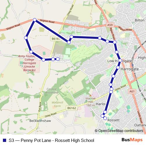 S3 bus Line Map