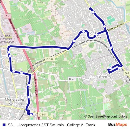 S3 bus Line Map