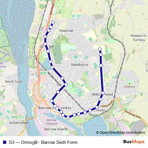 S3 bus Line Map