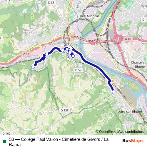 S3 bus Line Map