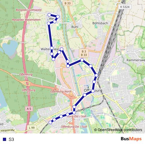S3 bus Line Map