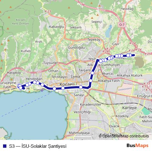 S3 bus Line Map