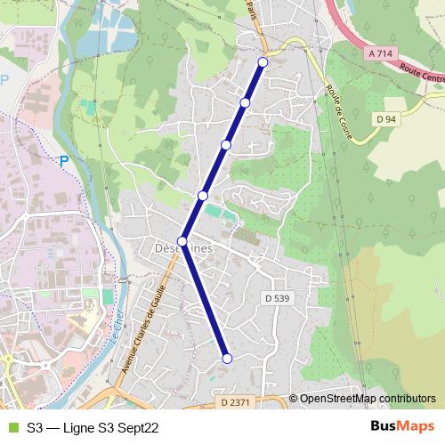 S3 bus Line Map