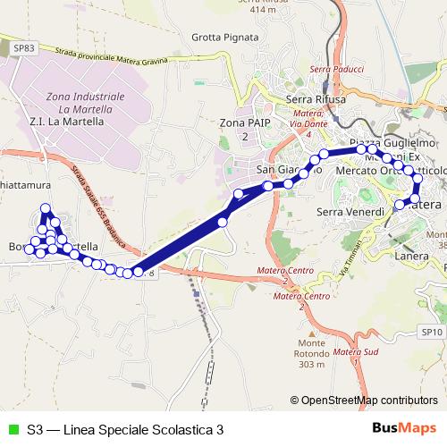 S3 bus Line Map