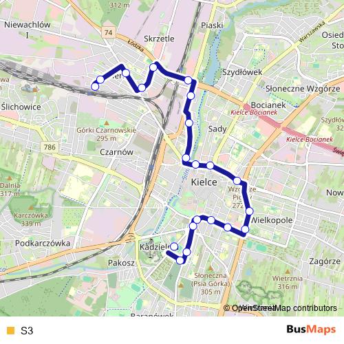S3 bus Line Map