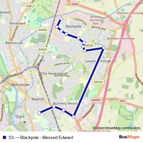 S3 bus Line Map
