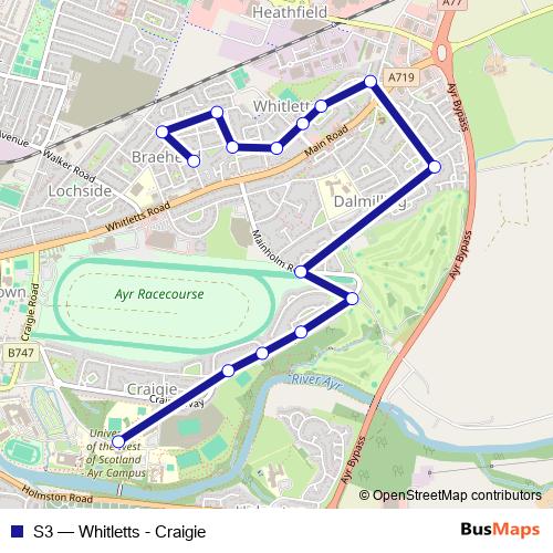 S3 bus Line Map