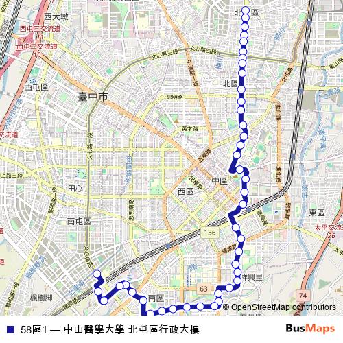 58區1 bus Line Map