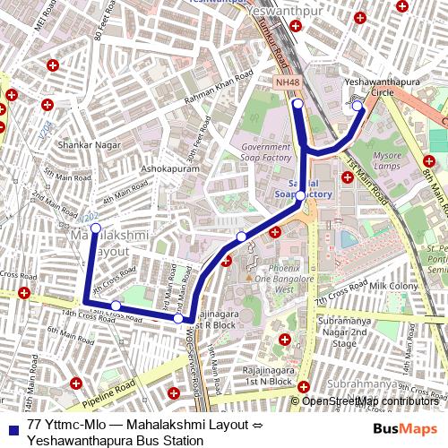 77 Yttmc-Mlo bus Line Map
