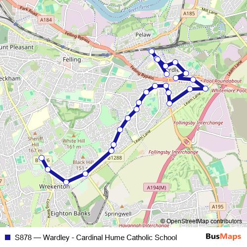 S878 bus Line Map