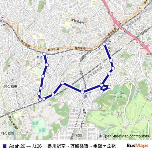 Asahi26 bus Line Map