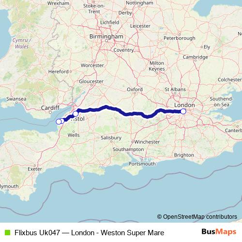 Flixbus Uk047 bus Line Map