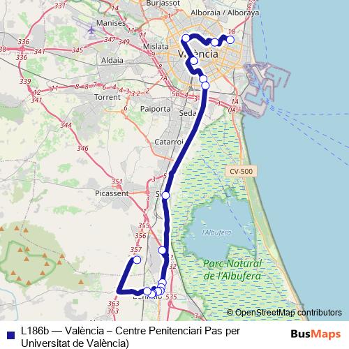 L186b bus Line Map