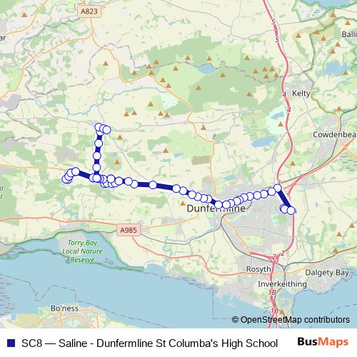 SC8 bus Line Map
