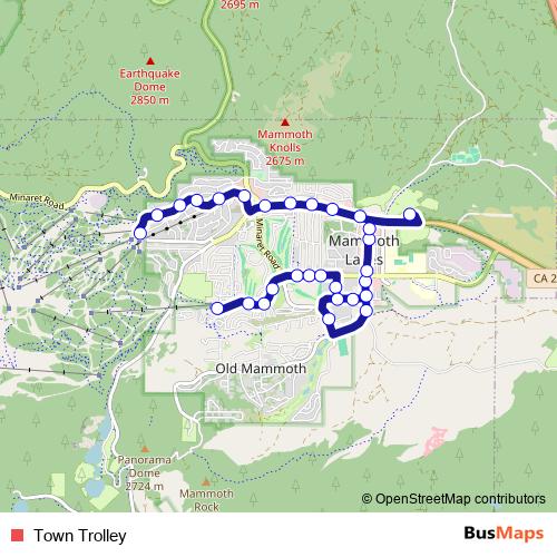 Town Trolley bus Line Map