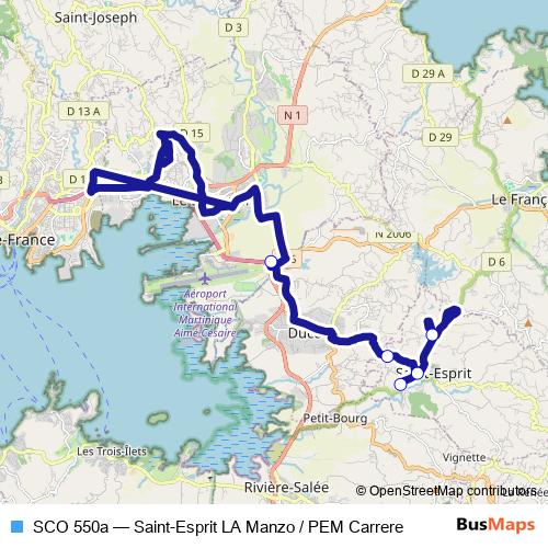 SCO 550a bus Line Map
