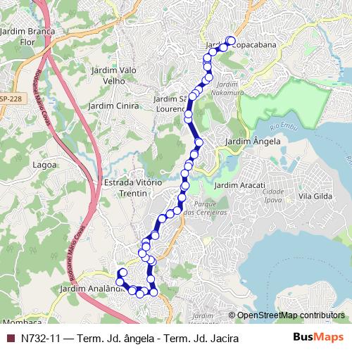 N732-11 bus Line Map