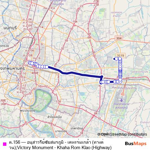 ต.156 bus Line Map