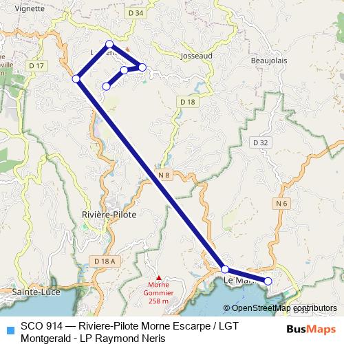 SCO 914 bus Line Map