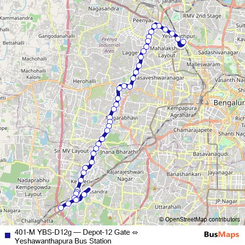 401-M YBS-D12g bus Line Map