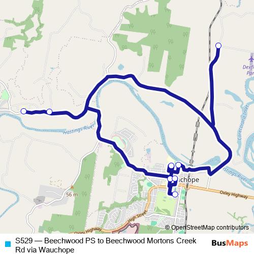 S529 bus Line Map