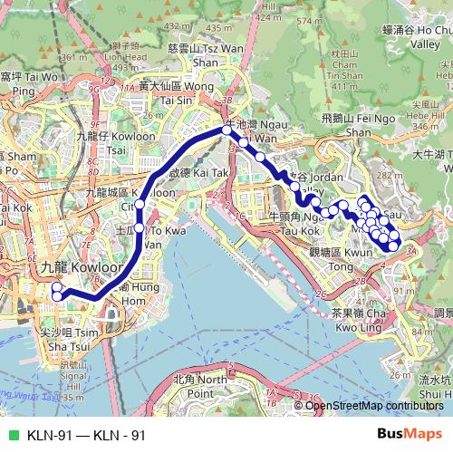 KLN-91 bus Line Map