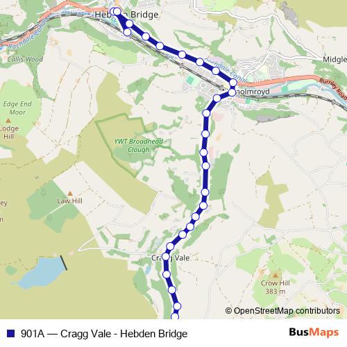 901A bus Line Map