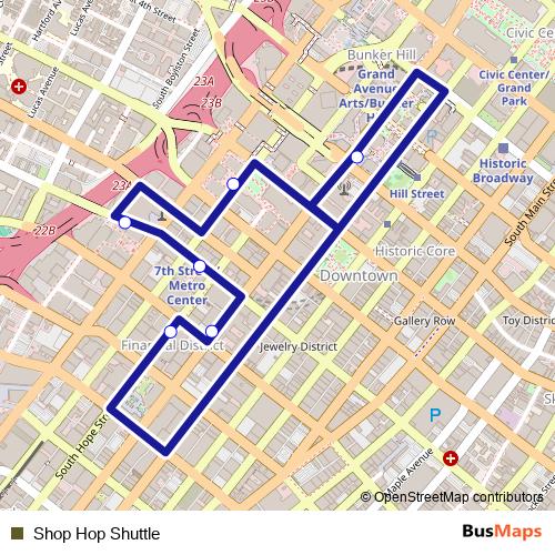 Shop Hop Shuttle bus Line Map