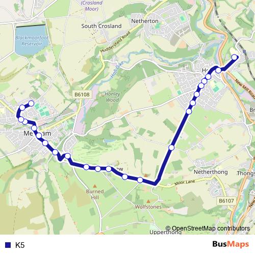 K5 bus Line Map