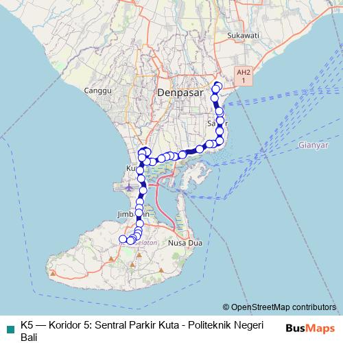 K5 bus Line Map
