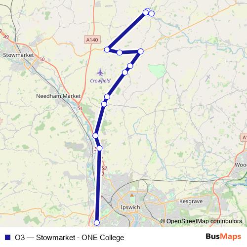O3 bus Line Map