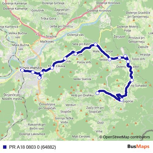 PR A18 0803 0 (64882) bus Line Map
