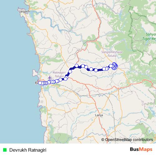 Devrukh Ratnagiri bus Line Map
