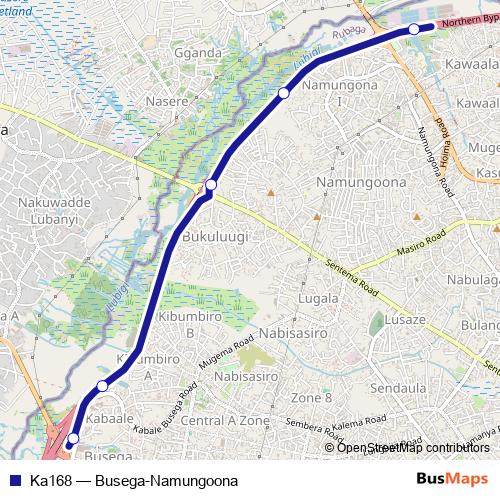 Ka168 bus Line Map