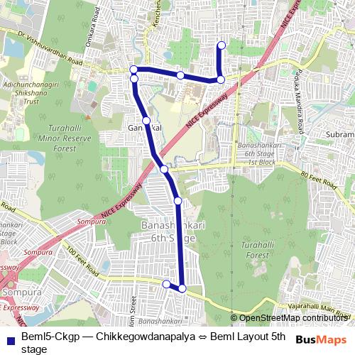 Beml5-Ckgp bus Line Map