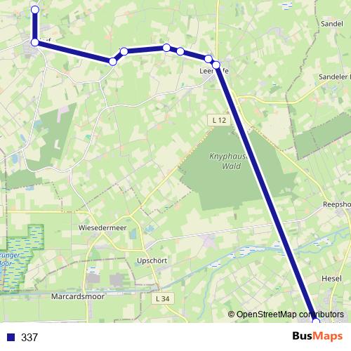 337 bus Line Map