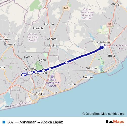 337 bus Line Map