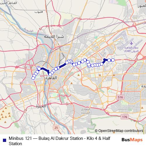 Minibus 121 bus Line Map