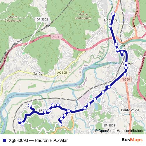 Xg830093 bus Line Map