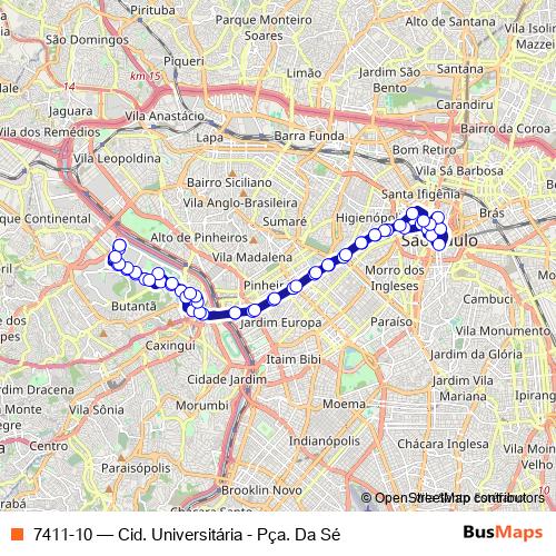 7411-10 bus Line Map