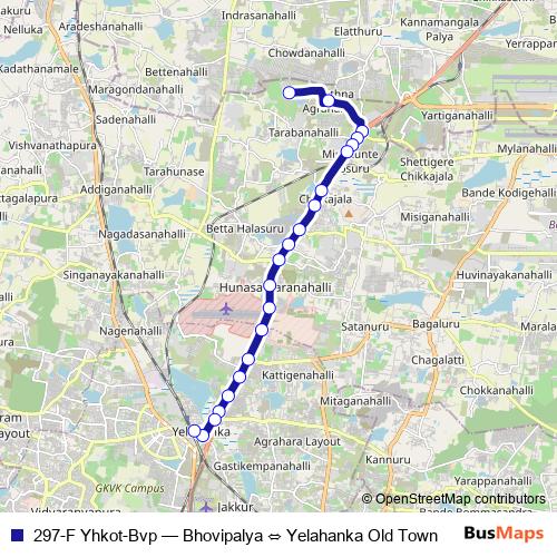 297-F Yhkot-Bvp bus Line Map