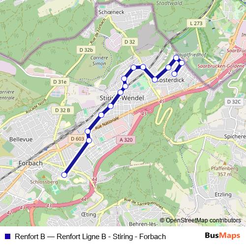 Renfort B bus Line Map