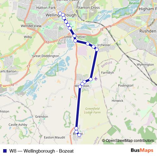 W8 bus Line Map
