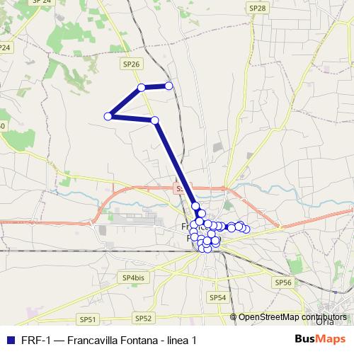 FRF-1 bus Line Map