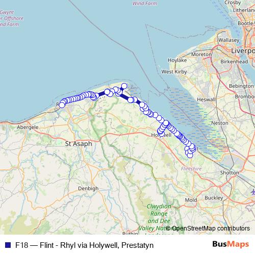 F18 bus Line Map