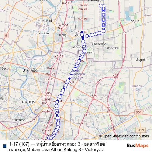 1-17 (187) bus Line Map