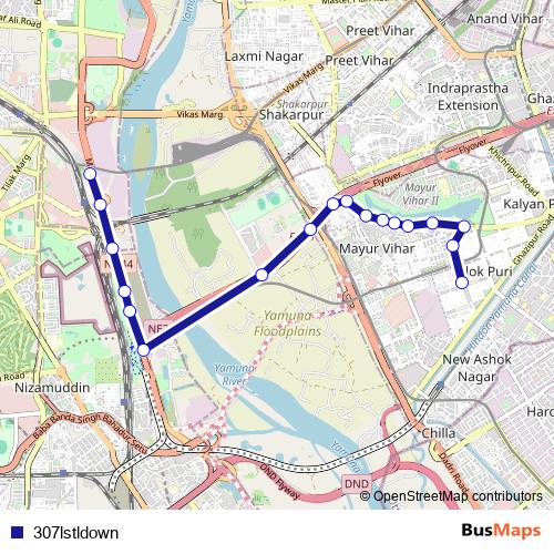 307lstldown bus Line Map