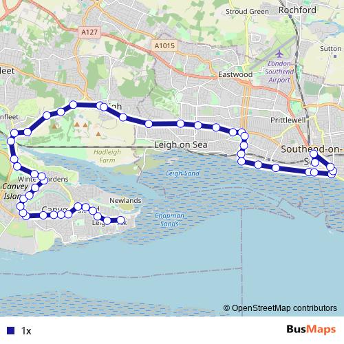1x bus Line Map