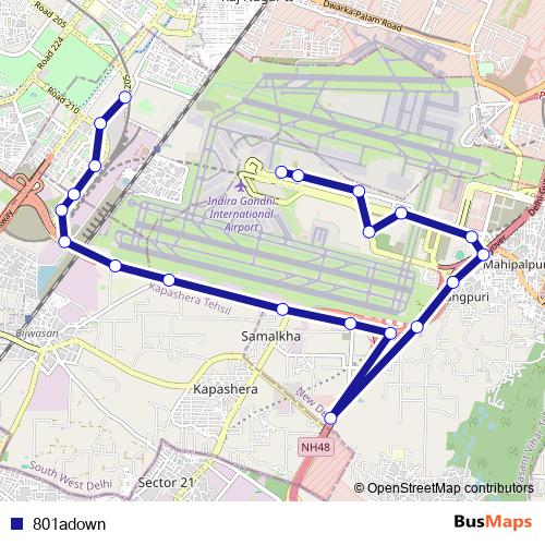 801adown bus Line Map