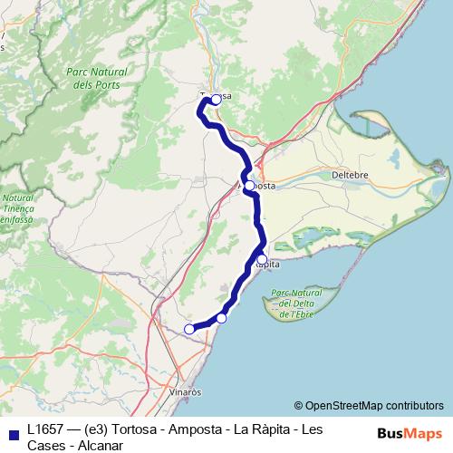 L1657 bus Line Map